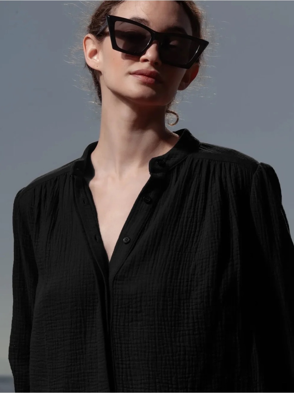 Heidi Merrick Marish Top Black Gauze S